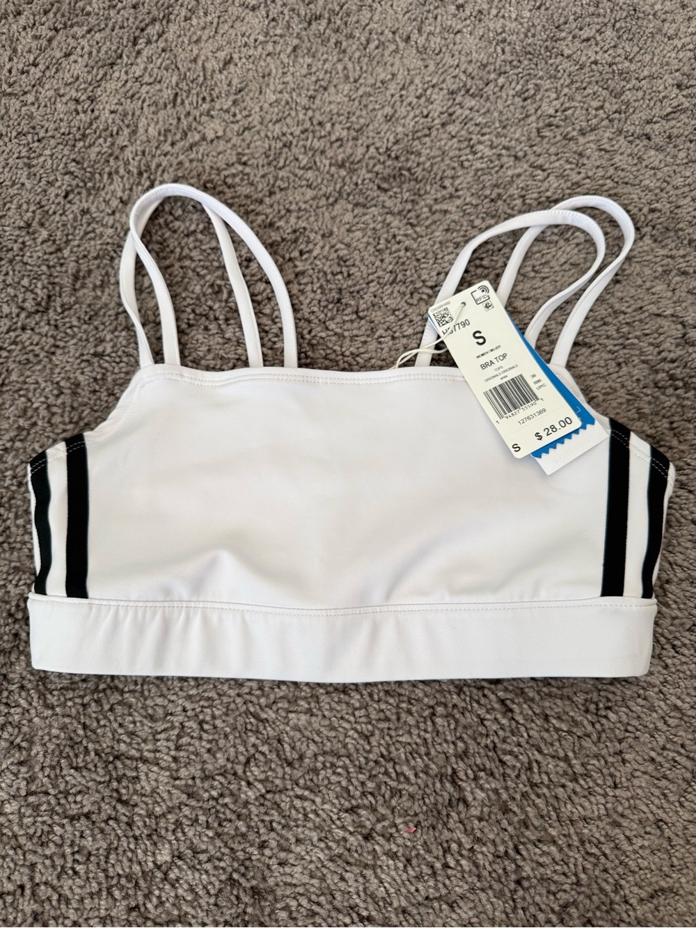 Adidas White Strappy Sports Bra